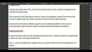 Types of EIAStrategicalRegional EIASectoral EIAProject Level EIA Comprehensive vs Rapid EIA [upl. by Rezal]