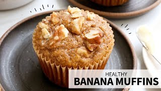 Healthy Banana Muffins  Glutenfree amp Fluffy [upl. by Nort38]