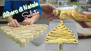 ALBERO DI NATALE SALATO 🫒di PASTA SFOGLIA idea aperitivo 🫒in 5 minuti [upl. by Aihsein]