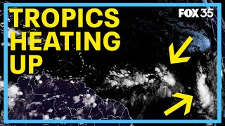 Tropics forecast 2 disturbances form in the Atlantic one getting more developed NHC [upl. by Atinaujnas535]