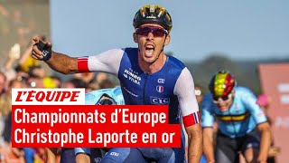 Cyclisme  Christophe Laporte sacré champion dEurope devant Wout Van Aert  le résumé de la course [upl. by Garrison996]