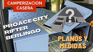 🛠Medidas MUEBLE CAMPER Proace City Rifter Berlingo Combo CAMPERIZACION CASERA FACIL DIY FLIPFLOP [upl. by Ariew]