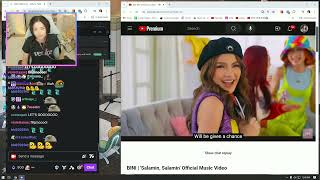 Pokimane reacts to BINIs quotSalamin Salaminquot live on stream Full Video [upl. by Valene649]