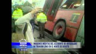 Imágenes inéditas del accidente de articulado de Transmilenio en el norte de Bogotá [upl. by Arlie294]