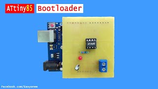 Attiny85 Bootloader Arduino uno  Tutorial [upl. by Parlin825]