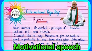 speech on International Yoga Day Yoga day speech in englishworld Yoga day speechYoga day 2023 [upl. by Keil]