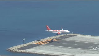 Gibraltar airport landing  EasyJet  Airbus A319100 [upl. by Grady856]