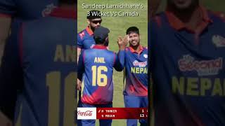 Sandeep Lamichhanes 3Wicket Spell vs Canada  Canada Trination series 2024 [upl. by Aierdna]