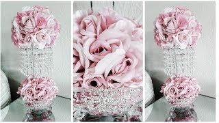 DIY  DOLLAR TREE GLAM CHANDELIER CENTERPIECE  QUICK AND EASY DIY  INEXPENSIVE DECOR 2019 [upl. by Nnylyar]