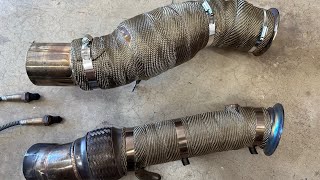 POWER DIFFERENCE CATLESS Vs HIGHFLOW CATTED DOWNPIPES BMW N55 [upl. by Vinson]