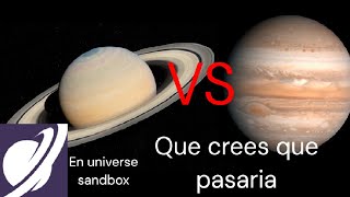 Que pasaria si varios saturnos chocaran contra jupiter explicado en Universe Sandbox [upl. by Cassil]