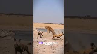 Lioness Surrounded by Wild Dogs [upl. by Jaynell]