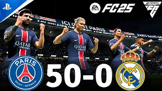 FC 25 Gameplay  PSG 500 Real Madrid  Ft Messi  Ronaldo Mbappe Haaland Neymar Salah [upl. by Atikal]