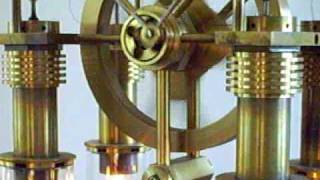 quotStirling V4 Engine 1 quot Steampunk Ringbom Hot Air Engine [upl. by Jacintha]