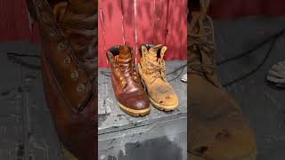 Härkila mink oil Leather care on Timberlake boots They sure clean up Nice what you think [upl. by Dari]