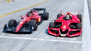 Ferrari F1 2022 F175 vs Ferrari F1 2025 Concept at Silverstone GP [upl. by Nodlew394]