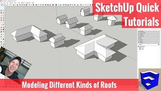 Modeling 9 Different Types of Roofs in SketchUp  SketchUp Quick Tutorials [upl. by Gnort307]