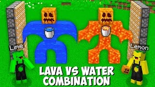 How to SPAWN SECRET MUTANT BOSS LAVA  WATER GOLEM in Minecraft  LEMON AND LIME MAKE MOB [upl. by Joelle]