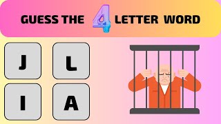 SCRAMBLED 4 LETTER WORD GAME  SOLVE THE 4 LETTER QUIZ  GUESS THE WORD  SOLVE THE JUMBLED WORD [upl. by Suhail363]