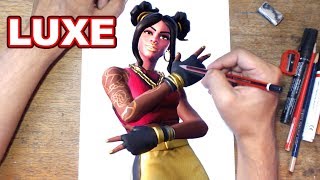 FORTNITE Drawing LUXE  How to Draw LUXE  StepbyStep Tutorial  Fortnite Season 8  TamashaBera [upl. by Ttelrats]