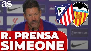 SIMEONE rueda de prensa COMPLETA hoy  ATLÉTICO DE MADRID  VALENCIA CF previa [upl. by Ttoile]