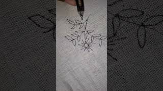 Tiny flower amp leaf drawing embroidery latest nice handembroidery [upl. by Asillam]