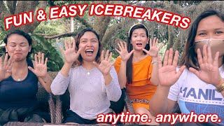 FUN AND EASY ICEBREAKERS YOU CAN PLAY ANYTIME ANYWHERE 2021 Simple Energizers for Groups Part 1 [upl. by Hpsoj]