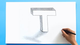 3D Letter Drawing  T [upl. by Selokcin]