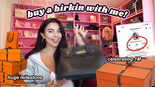 BUY A BIRKIN WITH ME Celebrating 1M Hermes Unboxing GRWM Shopping amp Reveal [upl. by Killian821]