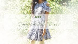 DIY Easy Off the Shoulder Dress without a pattern [upl. by Ligriv]