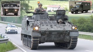 Armoured fighting vehicles and NATO army trucks on the road in Germany 🪖 [upl. by Nnylarat86]