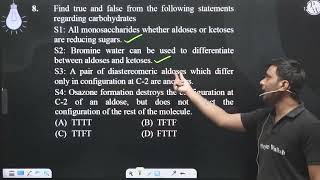 Find true and false from the following statements regarding carbohydrates S1 All monosaccharide [upl. by Annadiana]