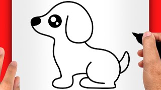 HOW TO DRAW A DOG EASY  Cute Dog Drawing EASY [upl. by Yeca]