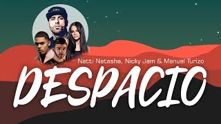 Despacio LetraLyrics  Natti Natasha Nicky Jam Manuel Turizo Myke Towers [upl. by Hayn]