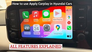 How to use Apple carplay in Hyundai Exter 2024 connect iphone with car infotainment system wired [upl. by Ynogoham]