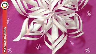 Tutorial Cómo hacer copos de nieve de papel [upl. by Nywroc956]