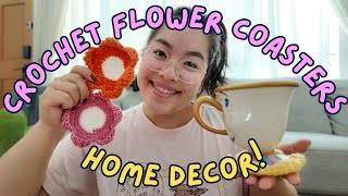 making crochet coasters for my home  crochet with me vlog went biking  playing games [upl. by Holcomb]