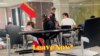 BLASTING Embarrassing Videos In The Library Prank📢😂 [upl. by Niels330]