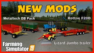 fs19 new mods Rottne F20Dmetaltech db packSideneck jumbo trailerfarming simulator 19 ls19 [upl. by Tristis465]