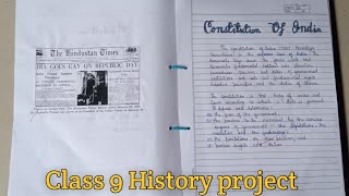 Class 9 History Civics project CONSTITUTION OF INDIA class IX ICSE [upl. by Harlan]