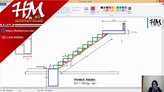 METRADO DE ESCALERA  OE23101 PARA EL CONCRETO  HebMERMA [upl. by Ayikin]