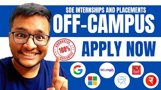 Off Campus SDE Opportunities amp Careers  All Batches [upl. by Melloney]