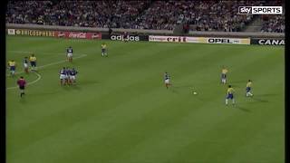 Roberto Carlos Incredible Free Kick France 1997 Sky Sports English Commentary HD [upl. by Nailimixam956]