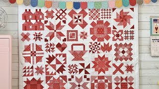 Red Sampler Quilt Along  Quilt Block Sneak Peeks Borders amp Quilt Label [upl. by Nylcsoj]