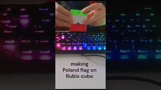 making the Poland flag on a rubix cube cubing rubixcube [upl. by Ahsiek]