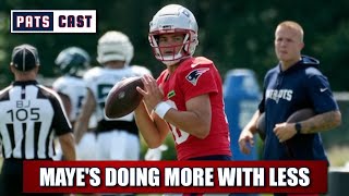 Drake Maye Outperforms Brissett at Eagles Joint Practice But OLine Struggles [upl. by Paco579]