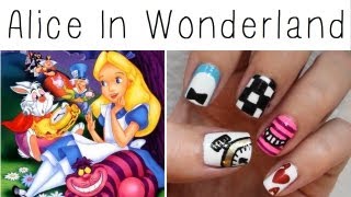 Alice In Wonderland Nail Art [upl. by Nuawed]