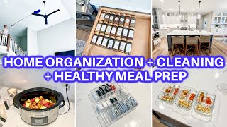 NEW HOME ORGANIZATION DECLUTTER  CLEAN WITH ME  CLEANING MOTIVATION  SPRING CLEANING  MEAL PREP [upl. by Yliab]