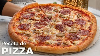 Receta de Pizza casera como hacer una pizza fácil rápida y a la vez deliciosa [upl. by Bendicty]