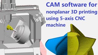 CAM software for nonplanar 3D printing using 5axis CNC machines [upl. by Weatherley]